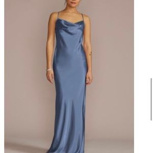David’s bridal charmeuse cowl neck dress